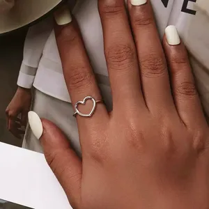 Sterling Silver SIZE 10 925  Simple Minimalist Heart Ring thumbnail 3