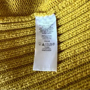 LOFT Mustard Yellow Open Front Knit Cardigan Sweater Medium thumbnail 4