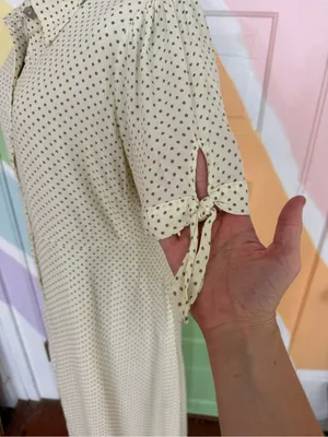 The Nines by HATCH Green Polka Dot Button Front Maternity Dress Sz L 🧡🍄 thumbnail 4