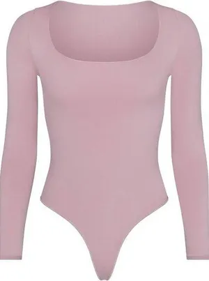 Skims Essential Smoothing Scoop-Neck Thong, Size Large/XLarge, Dusk, $78 thumbnail 1