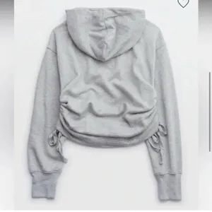 Aerie Hoodie Sweatshirt Oversized Cinch Side Ruched Pullover Grey Cropped XS NEW thumbnail 4