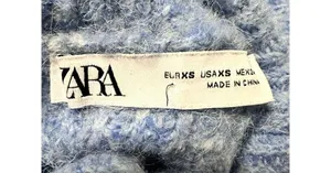 Zara Pullover Knit Ribbed Short Sweater Dress Mock Neck Light Blue Color XS thumbnail 4