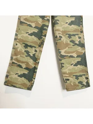 Free People Remy‎ Pants Size 24 Moss Green Camo High Rise Cropped Gorpcore Indie thumbnail 5
