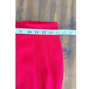 Vintage Red 2 Piece Pant Suit‎ Asymmetrical Button Blazer Pleated Trousers 1980s thumbnail 15
