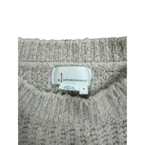 Anthropologie Made in Italy Ribbed Chunky Wool‎ Blend Sweater Cream Mens Medium thumbnail 3