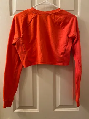 Gymshark Apollo Graphic Long Sleeve Crop Top Size Small Orange thumbnail 2