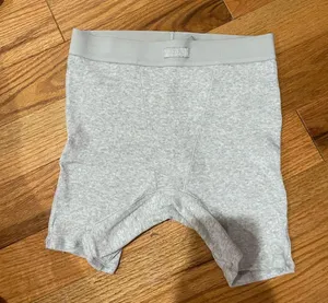 SKIMS Boxer Cotton Rib Shorts Light Heather Grey S thumbnail 2