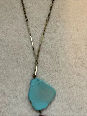 Triple-Stone Drop Necklace in Turquoise, Pink and Brown thumbnail 4