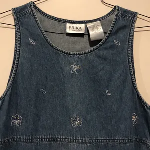 Vintage 90s Y2K Erika Collection Embellished Faded Denim Dress thumbnail 2