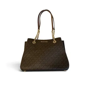 Michael Kors Teagen Large Logo Shoulder Bag Brown MK Monogram EUC purse handbag thumbnail 2