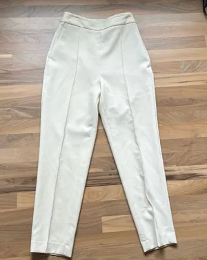 Zara White Trousers / Cream Ivory Trouser Slacks thumbnail 1
