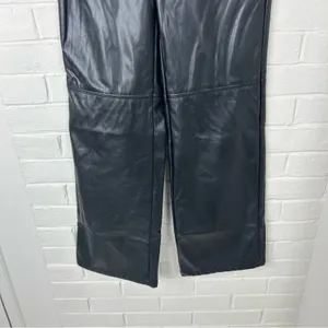 SHEIN Black Faux Leather Straight Leg Pants Size XS thumbnail 4