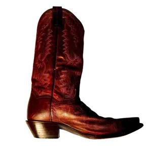 VTG Cowboy Boots Dan Post Wom Sz 8.5 Western Wear Embroidery Stitch Detailed-Boh thumbnail 8