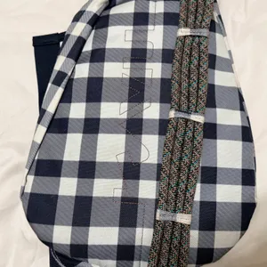 KAVU Rope Bag Sling Backpack Navy White Buffalo Plaid Check‎ Canvas Hiking thumbnail 3