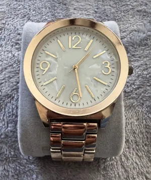 Gold Tone Oversized Round Face Watch Pink thumbnail 1