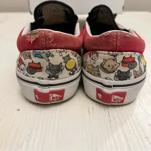 Vans Customs Off The‎ Wall Dog And Car Macaroon Print Shows Size Women 5 Men 3.5 thumbnail 4