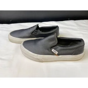 VANS Unisex Black Skater Leather Slip on Sneakers/Shoes M-4 W-5.5 SKU 3495 thumbnail 3