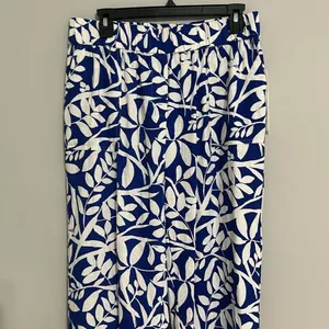 Calvin Klein women's pants Sz M blue and white thumbnail 2