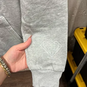 Diamond Skateboards Gray White Logo Pullover Fleece Hoodie Large L NWT Skater thumbnail 5