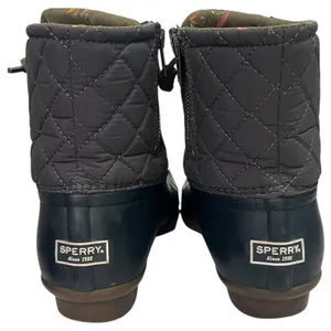 Sperry Saltwater Duck Boots Womens 9 Gray Navy Quilted Rubber Outdoor STS9327F thumbnail 9