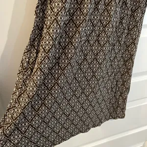 Loft Sun Dress Brown White Geometric Print Size 4 thumbnail 5