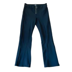 Paige black exposed zipper fly flare stretch pants size 26 thumbnail 2