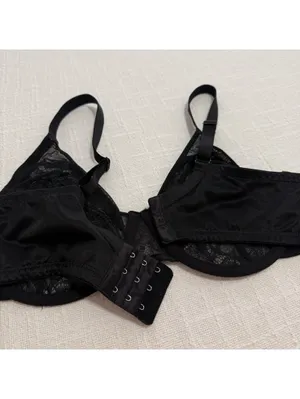 HSIA 36C Enchante Unlined Black Lace Underwire Bra Minimizer thumbnail 4