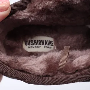 Cushionaire Slippers Women 8.5 Suede Memory Foam Mules Brown Faux Fur Excellent thumbnail 5