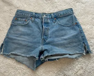 Levis 501 HR Cut Off Denim Shorts 28 Boho Festival Beach Indie Summer Resort thumbnail 1