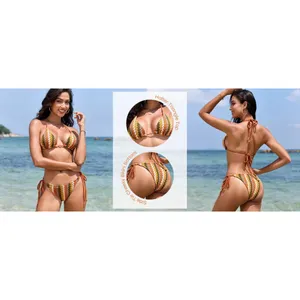 ZAFUL 2 Piece Triangle Bikini Swim Knitted Halter Bathing Suit US LARGE thumbnail 6