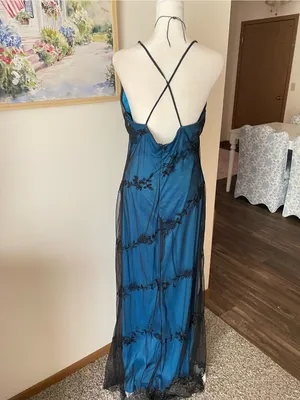 Reggio 90s Whimsigoth Fairy Grunge Vintage Beaded Sheer Mesh Overlay Maxi Dress thumbnail 6