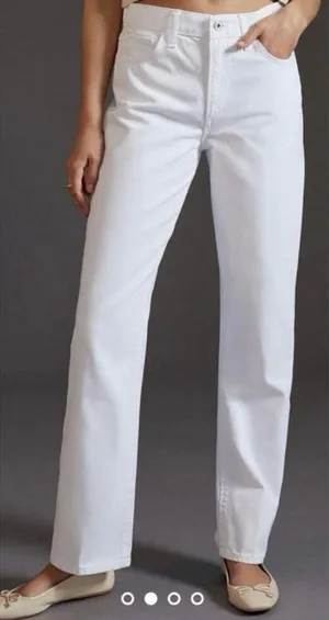 Favorite‎ Daughter The Tommy Mid Rise Boyfriend Jean Size 31 White Anthropologie thumbnail 1