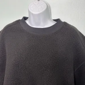 Everlane Renew Fleece Oversized Black Crewneck Pullover Sweater S thumbnail 3