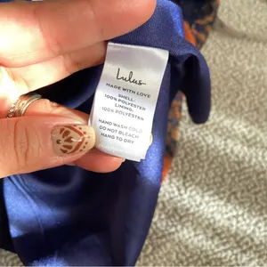 NWOT Lulus Stunning Favorite Navy Blue Floral Ruffled High-Low Maxi Dress thumbnail 8