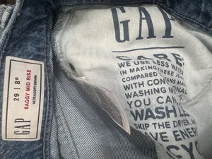 GAP Baggy Mid Rise Que Wide-Leg Denim Pants thumbnail 6