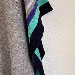 Talbots Colorblock Striped Pullover Poncho Top‎ Crew Neck OS Lagenlook Flowy thumbnail 5