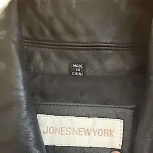 Jones New‎ York Black Leather Zip Front Collared Jacket Women's Medium thumbnail 5