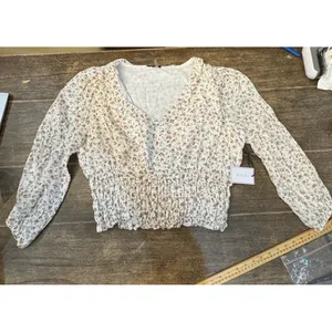 Women's 1.State Rosettes Printed Smocked Waist Top NWT size 2X Cottage Boho Core thumbnail 4