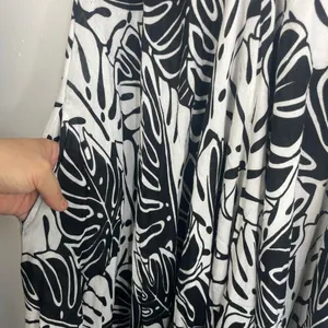 Black & White Leaf Print Tie-Strap jumpsuit with pockets size XL thumbnail 9