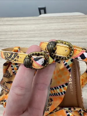 Kurt Geiger Chelsea Scarf Wedge Heel Women EU 37 US 7 thumbnail 4