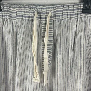 NEUTRAL GROUND Blue Striped High Rise Elastic Drawstring Waist Pants Small Boho thumbnail 6