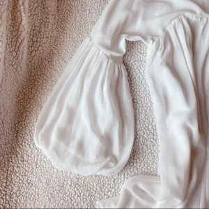 Lulu’s Flowy White Balloon Sleeve Mini Dress NWOT thumbnail 5