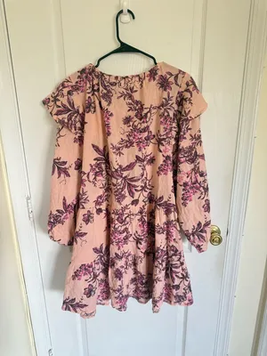 Free People Sun Baked Swing Dress Peach Combo thumbnail 5