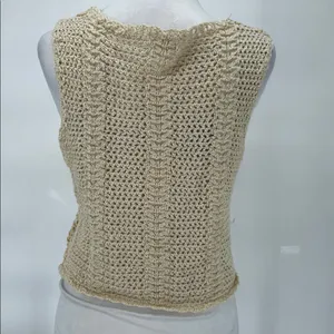 Cotton On Women’s Cream Crochet Vest Tie Front Vest Size M thumbnail 5