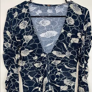 Free People Women’s Through the Meadow Floral Ruched Hook-Closures Ruffle Blouse thumbnail 2