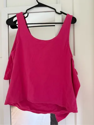 Free People Tied Up Drapey Top In Pink Phenom Size Medium thumbnail 5