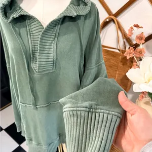 Aerie Green Hooded Sweater thumbnail 3