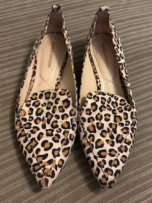 Nicholas Kirkwood leopard print flats beya loafer style 37.5 (7) pointy toe thumbnail 1