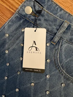 Anewsta Rhinestone Jeans Blue Size 2X thumbnail 4