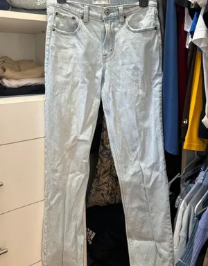 Abercrombie Mid Rise Straight Jean In Color Super Light thumbnail 1
